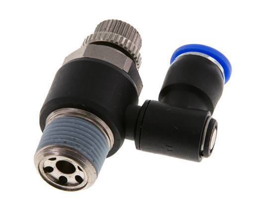 Flow Control Silencer Meter-Out Rotatable 8 mm - R3/8'' Brass/PA 66