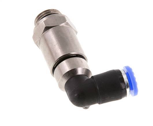 6mm & G1/4'' Elbow Quick Swivel Joint Push-In-Male Threads Nickel-Plated Brass/PBT NBR Rotatable