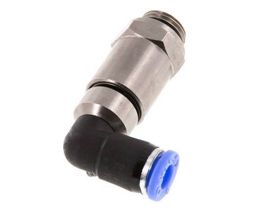 6mm & G1/4'' Elbow Quick Swivel Joint Push-In-Male Threads Nickel-Plated Brass/PBT NBR Rotatable