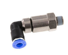 6mm & R1/8'' Elbow Quick Swivel Joint Push-In-Male Threads Nickel-Plated Brass/PBT NBR Rotatable
