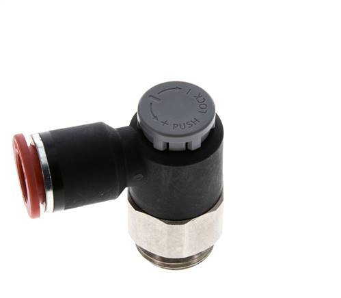 Flow Control Valve Meter-In Elbow 12 mm - G1/2'' Brass/PA 66 Locknut