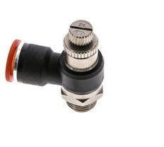 Flow Control Silencer Meter-In Elbow 10 mm - G1/4'' Brass/PA 66