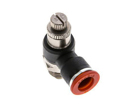 Flow Control Silencer Meter-In Elbow 10 mm - G1/4'' Brass/PA 66