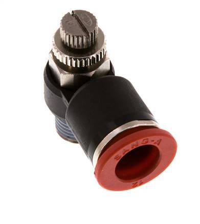 Flow Control Silencer Meter-In Elbow 12 mm - R1/4'' Brass/PA 66