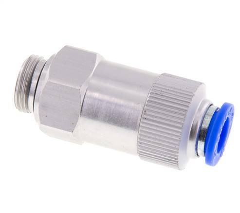 Push-In Check Valve 10mm & G3/8'' Male Aluminum 0.2-10bar (3-145psi) Hose-Thread