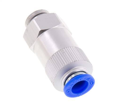 Push-In Check Valve 10mm & G3/8'' Male Aluminum 0.2-10bar (3-145psi) Hose-Thread
