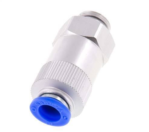 Push-In Check Valve 10mm & G3/8'' Male Aluminum 0.2-10bar (3-145psi) Hose-Thread