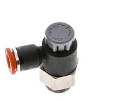 Flow Control Valve Meter-In Elbow 6 mm - G1/4'' Brass/PA 66 Locknut