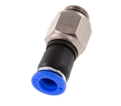 8mm & G1/4'' Swivel Joint Push-In-Male Threads Nickel-Plated Brass/PBT NBR Rotatable