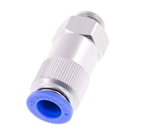 Push-In Check Valve 12mm & G3/8'' Male Aluminum 0.2-10bar (3-145psi) Hose-Thread