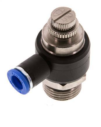 Flow Control Silencer Meter-Out Elbow 8 mm - G1/2'' Brass/PA 66