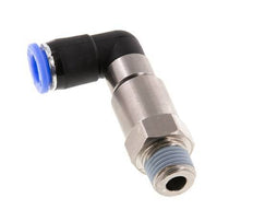 8mm & R1/4'' Elbow Quick Swivel Joint Push-In-Male Threads Nickel-Plated Brass/PBT NBR Rotatable