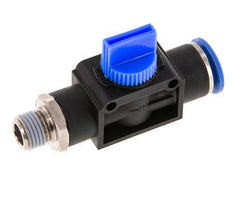 3/2-Way Shut-Off Hand Valve 12 mm - R1/4'' Plastic/Brass Thread-side venting