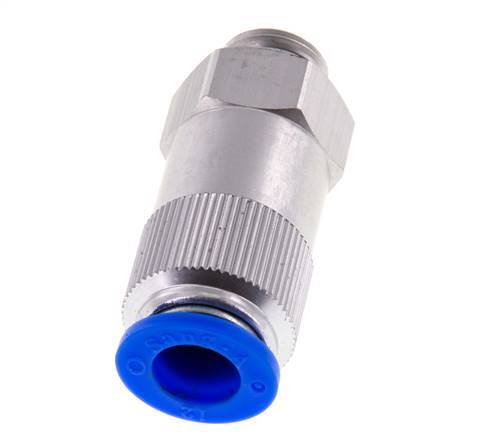 Push-In Check Valve 12mm & G3/8'' Male Aluminum 0.2-10bar (3-145psi) Thread-Hose