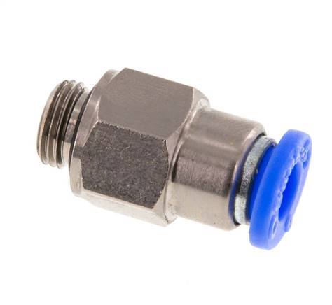Push-In Fitting 6mm & G1/8'' Male Auto Shut-Off Brass/PBT 0-10bar (0-145psi) [2 Pieces]