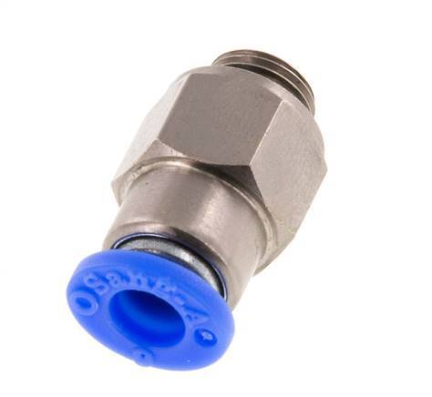 Push-In Fitting 6mm & G1/8'' Male Auto Shut-Off Brass/PBT 0-10bar (0-145psi) [2 Pieces]