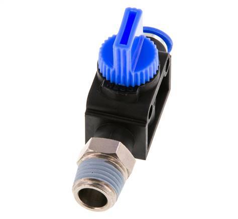 3/2-Way Shut-Off Hand Valve 6 mm - R1/4'' Plastic/Brass Tube-side venting