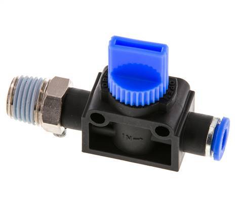 3/2-Way Shut-Off Hand Valve 6 mm - R1/4'' Plastic/Brass Tube-side venting