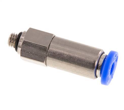 Push-In Fitting 4mm & M5 Male Auto Shut-Off Brass/PBT 0-10bar (0-145psi)