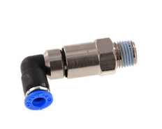 6mm & R1/4'' Elbow Quick Swivel Joint Push-In-Male Threads Nickel-Plated Brass/PBT NBR Rotatable