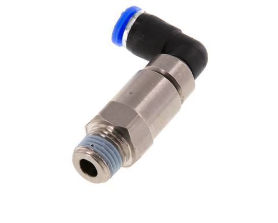 6mm & R1/4'' Elbow Quick Swivel Joint Push-In-Male Threads Nickel-Plated Brass/PBT NBR Rotatable