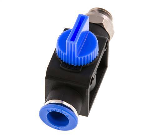 3/2-Way Shut-Off Hand Valve 10 mm - G1/4'' Plastic/Brass Thread-side venting