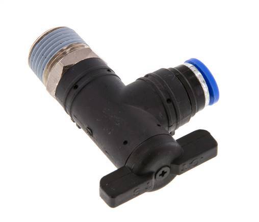 2-Way Elbow Ball Valve 8 mm - R3/8'' Plastic/Brass