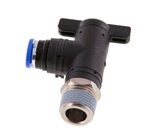 2-Way Elbow Ball Valve 8 mm - R3/8'' Plastic/Brass