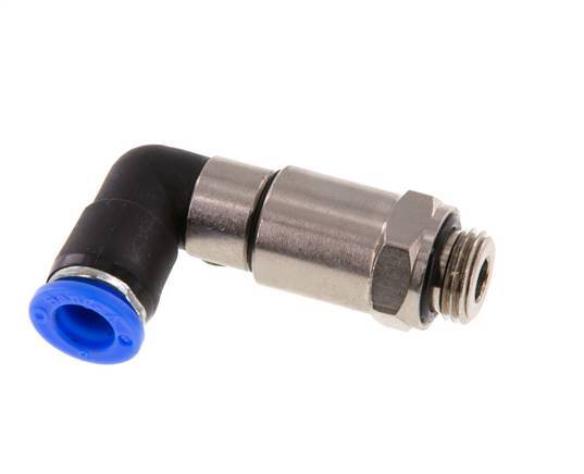 8mm & G1/4'' Elbow Quick Swivel Joint Push-In-Male Threads Nickel-Plated Brass/PBT NBR Rotatable