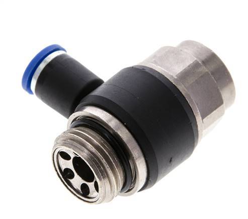 Flow Control Silencer Meter-Out Elbow 8 mm - G1/2'' Brass/PA 66 Slotted Screw