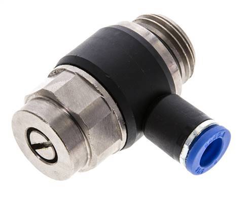 Flow Control Silencer Meter-Out Elbow 8 mm - G1/2'' Brass/PA 66 Slotted Screw