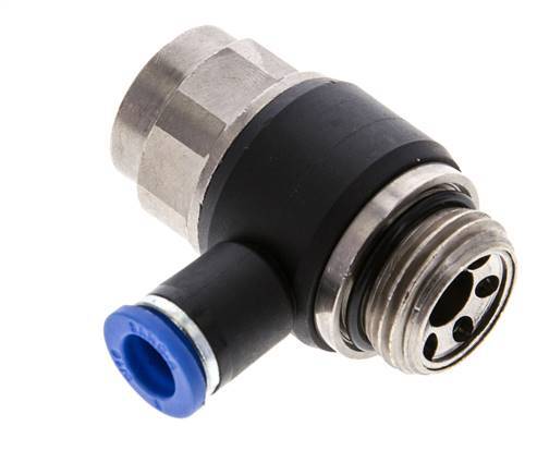 Flow Control Silencer Meter-Out Elbow 8 mm - G1/2'' Brass/PA 66 Slotted Screw