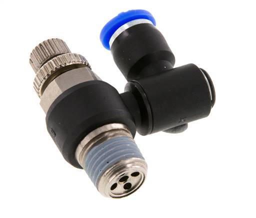 Flow Control Silencer Meter-Out Rotatable 6 mm - R1/4'' Brass/PA 66