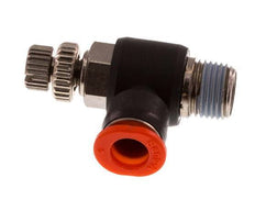 Flow Control Silencer Meter-In Elbow 6 mm - R1/8'' Brass/PBT