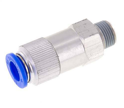 Push-In Check Valve 12mm & R3/8'' Male Aluminum 0.2-10bar (3-145psi) Thread-Hose