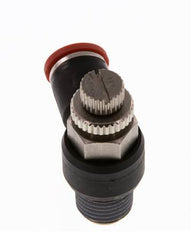 Flow Control Silencer Meter-In Elbow 8 mm - R1/4'' Brass/PA 66