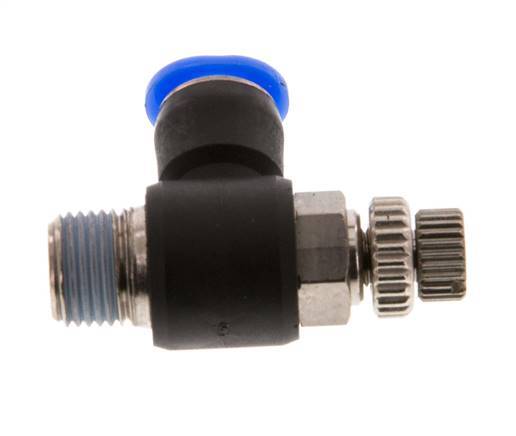 Flow Control Silencer Meter-Out Elbow 6 mm - R1/8'' Brass/PBT