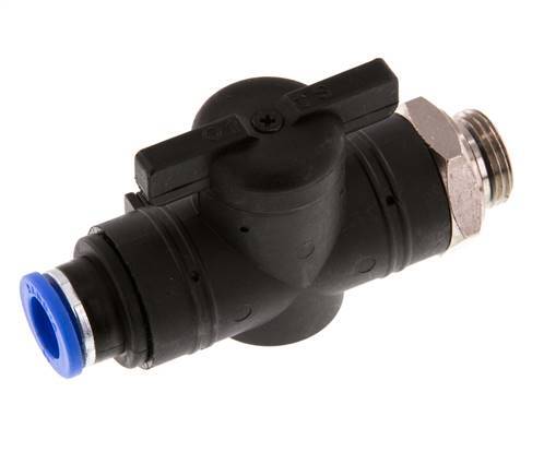2-Way Straight Ball Valve 10 mm - G3/8'' Plastic/Brass