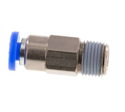 Push-In Fitting 4mm & R1/8'' Male Auto Shut-Off Brass/PBT 0-10bar (0-145psi) [2 Pieces]