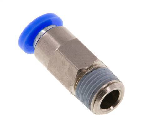 Push-In Fitting 4mm & R1/8'' Male Auto Shut-Off Brass/PBT 0-10bar (0-145psi) [2 Pieces]