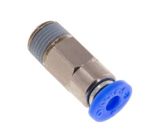 Push-In Fitting 4mm & R1/8'' Male Auto Shut-Off Brass/PBT 0-10bar (0-145psi) [2 Pieces]