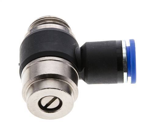 Flow Control Silencer Meter-Out Elbow 12 mm - G1/2'' Brass/PA 66 Slotted Screw