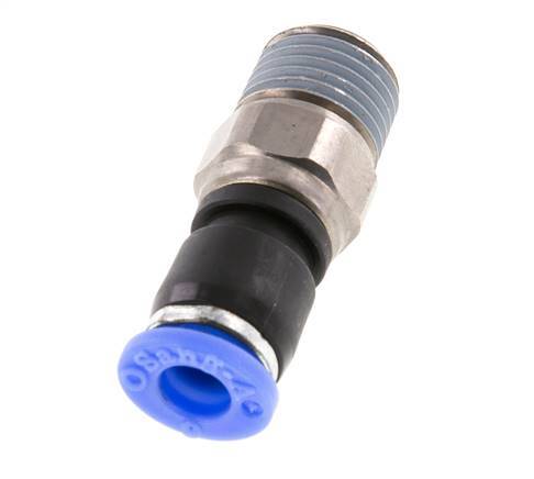 6mm & R1/4'' Swivel Joint Push-In-Male Threads Nickel-Plated Brass/PBT NBR Rotatable