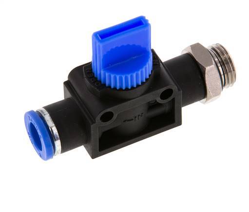 3/2-Way Shut-Off Hand Valve 8 mm - G1/4'' Plastic/Brass Tube-side venting