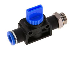 3/2-Way Shut-Off Hand Valve 8 mm - G1/4'' Plastic/Brass Tube-side venting