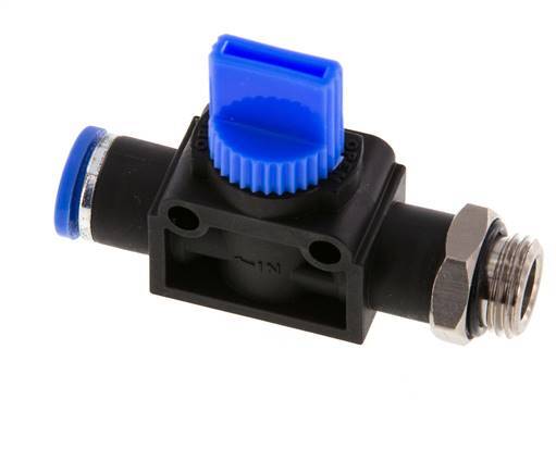 3/2-Way Shut-Off Hand Valve 8 mm - G1/4'' Plastic/Brass Tube-side venting