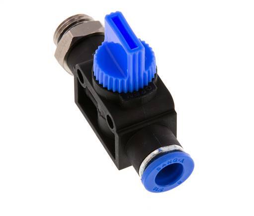 3/2-Way Shut-Off Hand Valve 8 mm - G1/4'' Plastic/Brass Tube-side venting