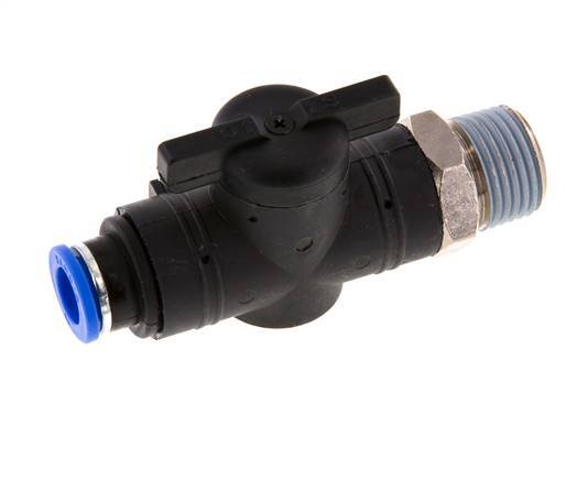 2-Way Straight Ball Valve 10 mm - R1/2'' Plastic/Brass