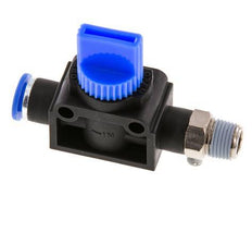 3/2-Way Shut-Off Hand Valve 6 mm - R1/8'' Plastic/Brass Tube-side venting