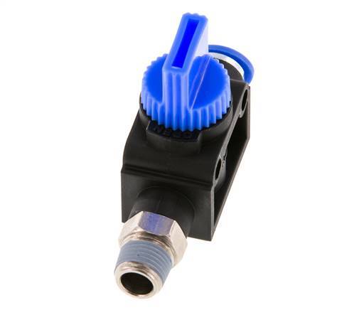 3/2-Way Shut-Off Hand Valve 6 mm - R1/8'' Plastic/Brass Tube-side venting